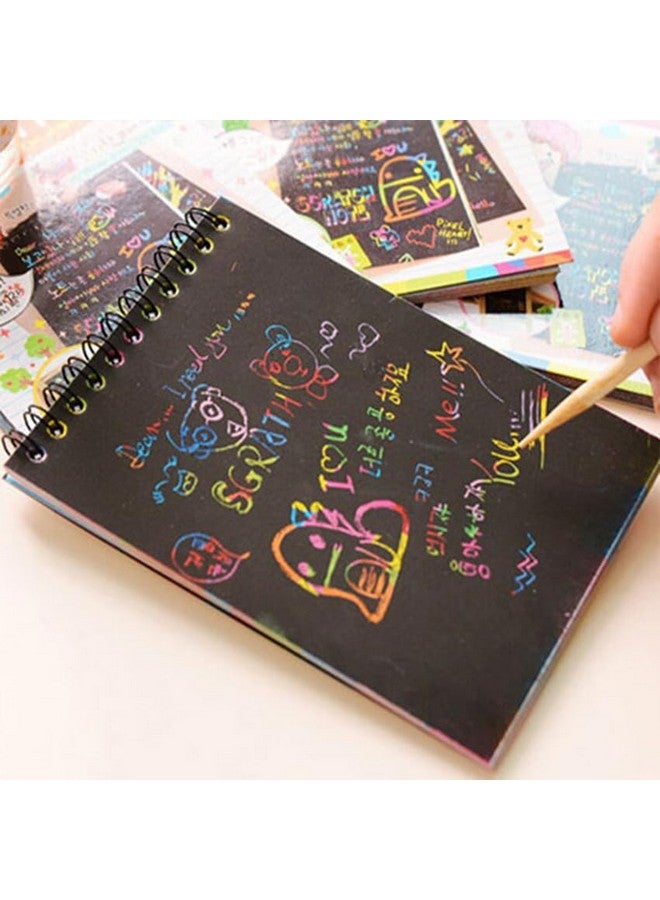 GLUN® Scratch Notepad Pack of 3 with Magical Rainbow Color, Notepad with Pencil Stick, Educational Toy for Kids - Image 5