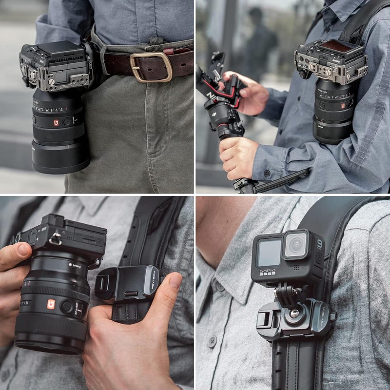 PGYTECH Beetle Camera Clip with Plate for Cameras & Action Camera Quick Release System for Sony, Nikon, Fuji, DSLR Action Camera Backpack Camera Strap Mount (for Action Camera&Cameras) - Image 2