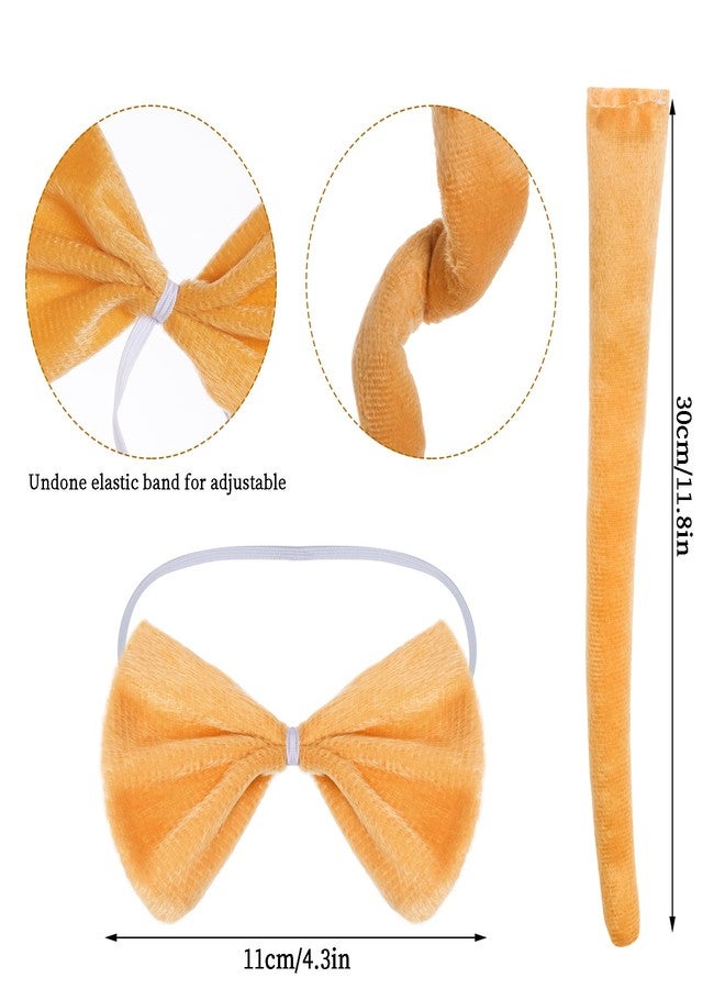 Jmkcoz Lion Ears Headband Tail Bowtie Tutu Costume Set, Lion Halloween Animal Fancy Dress Up Cosplay Party Favor - Image 3
