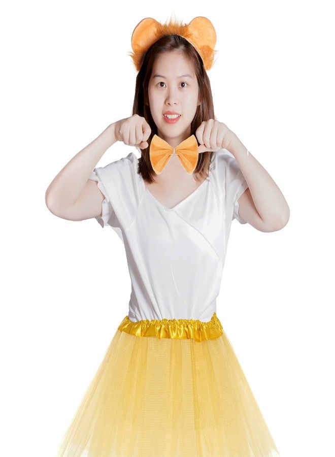 Jmkcoz Lion Ears Headband Tail Bowtie Tutu Costume Set, Lion Halloween Animal Fancy Dress Up Cosplay Party Favor - Image 5