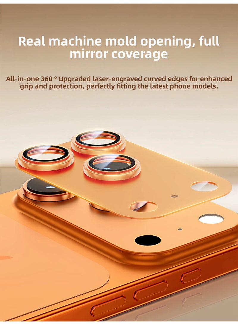 For iPhone 17 Pro Camera Lens Protector 9H Tempered Glass Camera Cover Screen Metal Ring Case Friendly Scratch Resistant Easy to Install - Orange - Image 5