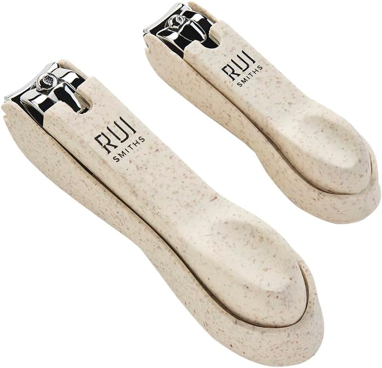 Rui Smiths CarbonConscious Nail Clipper Set of 2 for Manicure and Pedicure Grooming Large and Small Size Cutters Made with Wheat Straw Bioplastic