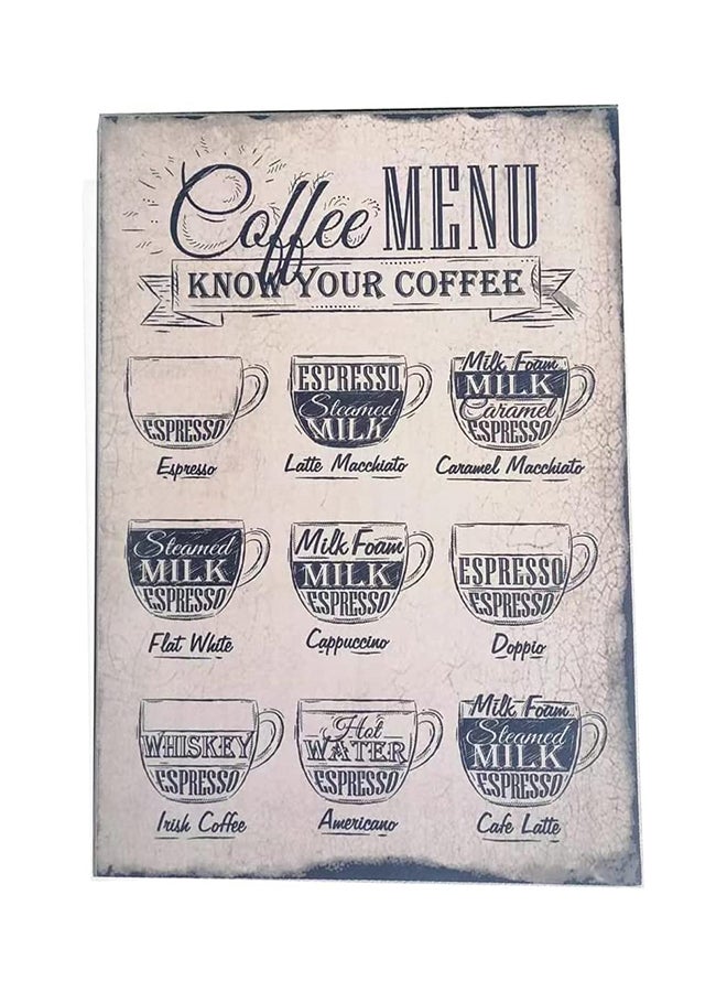HOME TASTE Hometaste Wooden Wall Hanging Coffee Frame Wall Decorative Coffee Frame Coffee Manu Frame For Bar Restourent Wooden Wall Hanging Frame For Home Wooden Coffee Frame