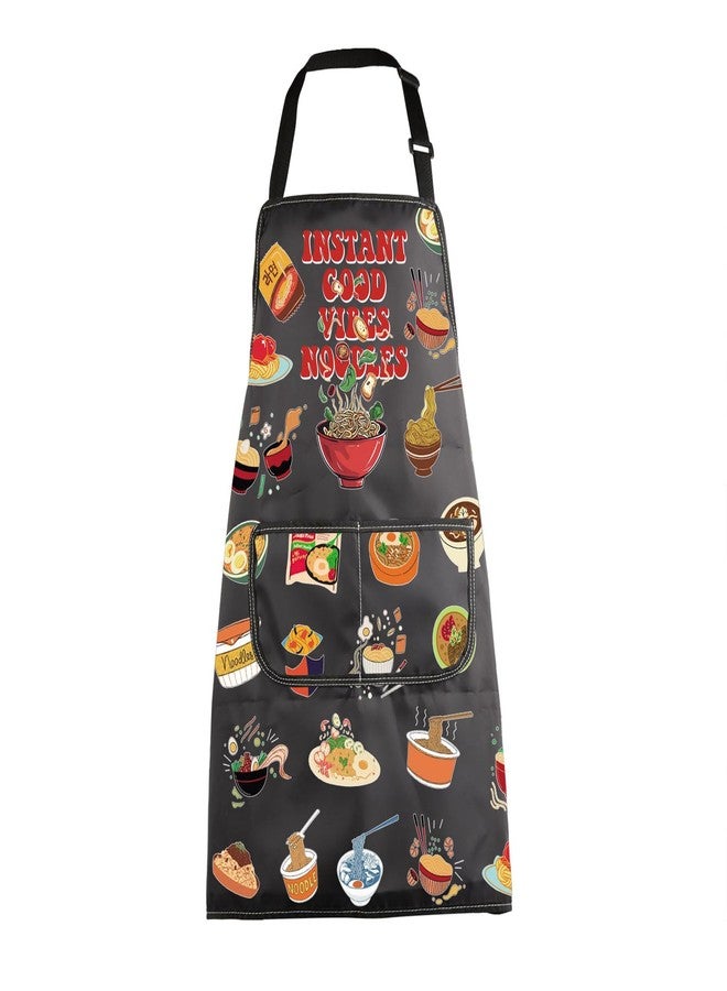 MBMSO Ramen Apron Ramen Noodles Gift Funny Pasta Noodles Kitchen Apron Instant Good Vibes Noodles Apron for Pasta Lover Gift (Noodles Apron-b) - Image 1
