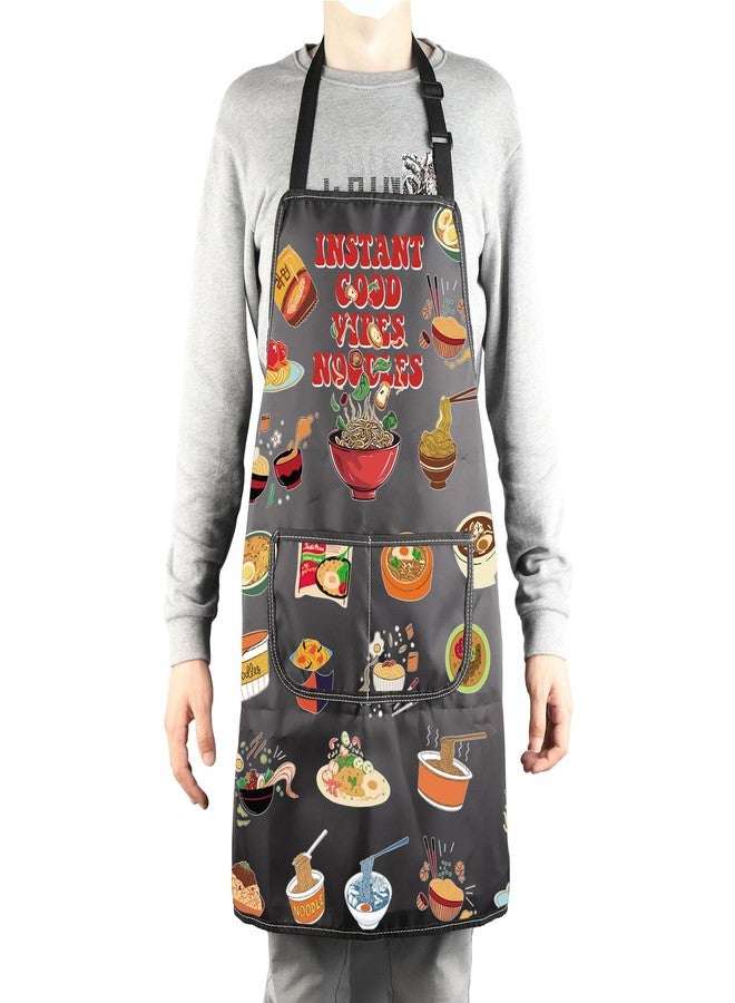 MBMSO Ramen Apron Ramen Noodles Gift Funny Pasta Noodles Kitchen Apron Instant Good Vibes Noodles Apron for Pasta Lover Gift (Noodles Apron-b) - Image 4