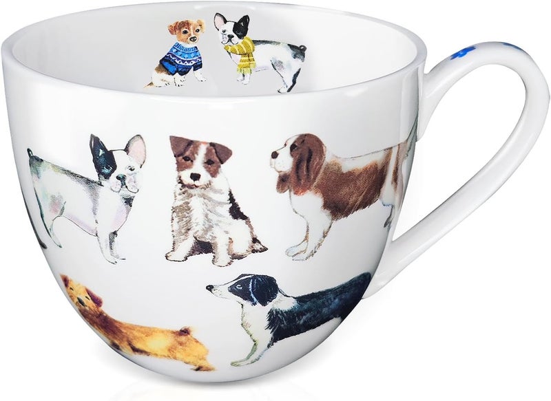 MFoffice Cute Dog Mugs for Daily Coffee and Tea, Premium 20 oz Bone China Coffee Tea Hug Mug, Perfect Holiday, Birthday, and Christmas Gift for Dog Lovers, Designed in England by Harvest Green Studio - Image 1