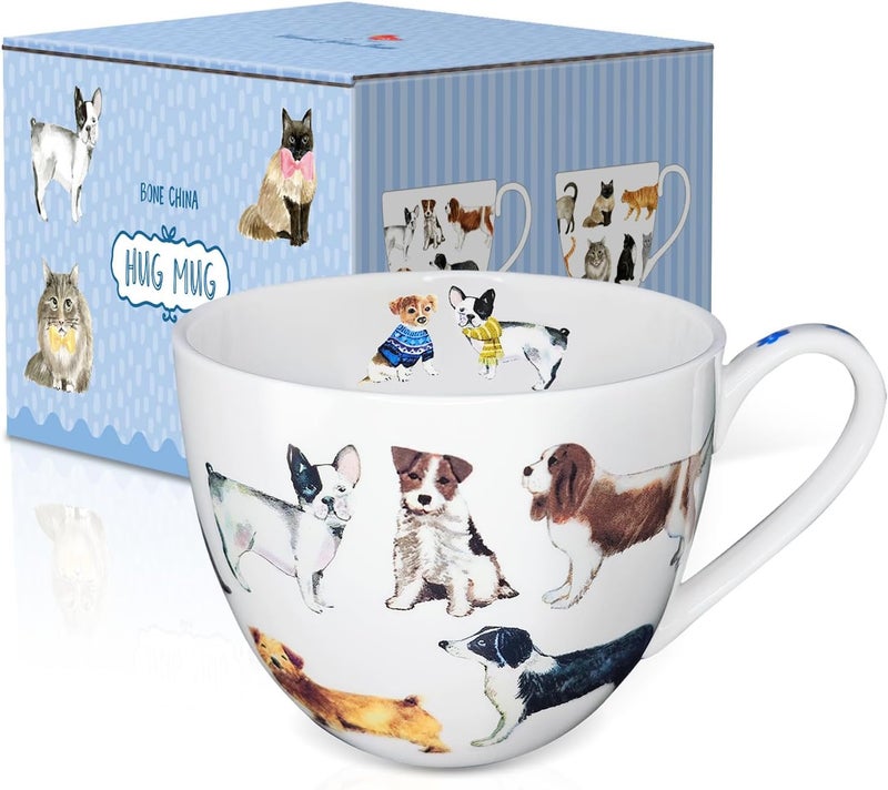 MFoffice Cute Dog Mugs for Daily Coffee and Tea, Premium 20 oz Bone China Coffee Tea Hug Mug, Perfect Holiday, Birthday, and Christmas Gift for Dog Lovers, Designed in England by Harvest Green Studio - Image 2