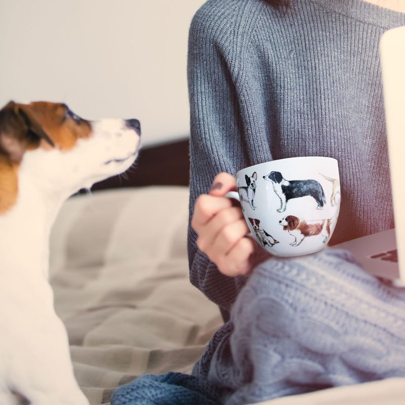 MFoffice Cute Dog Mugs for Daily Coffee and Tea, Premium 20 oz Bone China Coffee Tea Hug Mug, Perfect Holiday, Birthday, and Christmas Gift for Dog Lovers, Designed in England by Harvest Green Studio - Image 5