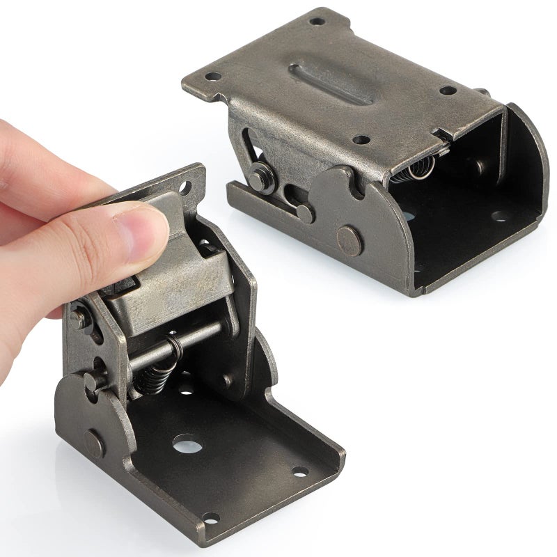 MDLUU Folding Brackets Heavy Duty, 90 Degree Self-Lock Hinges for Table Leg, Wall Shelf, 330lbs Per, Pack of 4(Gunblack) - Image 3