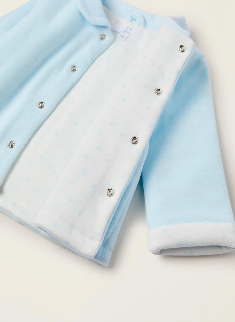 Zippy Velour Jacket with Cotton Lining for Newborn Baby Boys, Blue