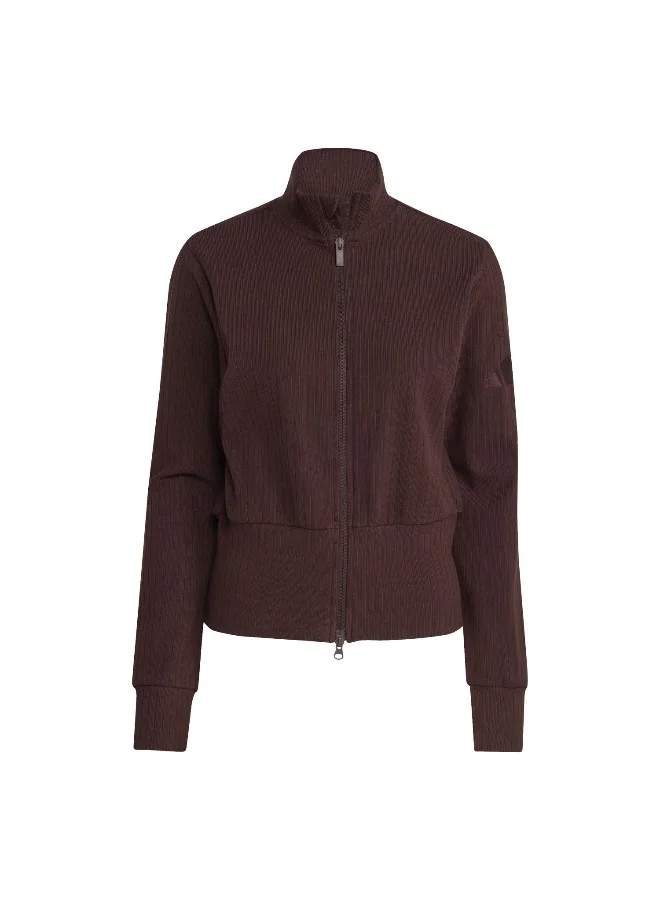 Adidas W All Szn W Fz Brown Training Track Tops For Women XS