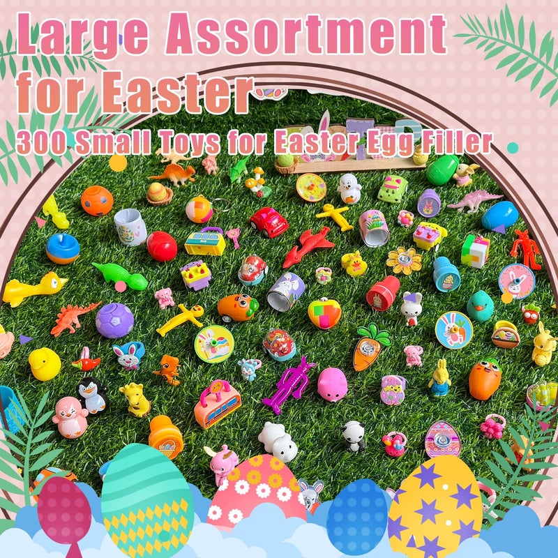 SQZUWIT 300 Pcs Easter Egg Fillers Basket Stuffers Essentials, Small Miny Toys Bulk Assortment Gift for Kids Girls Boys Party Favors Classroom Prize Supplies - Image 5