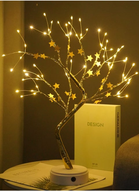 Table Lamps Upgraded Star Tree Branch Decorative No Heat Lights, USB & Battery Powered,72 LED