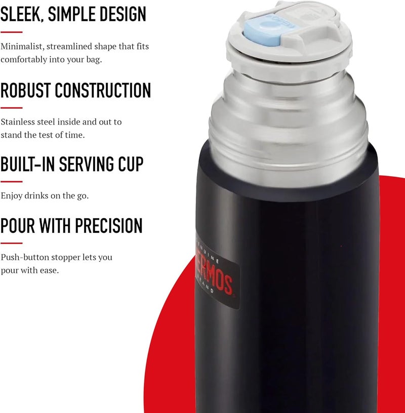 THERMOS STAINLESS STEEL VACUUM INSULATED STEEL FLASK 350 ML, FBB-350SBK, VACUUM FLASK, THERMAL FLASK, INSULATED WATER BOTTLE - Image 5
