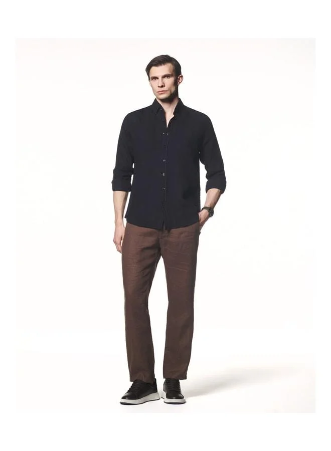 100% Linen Button-Down Collar Shirt.
