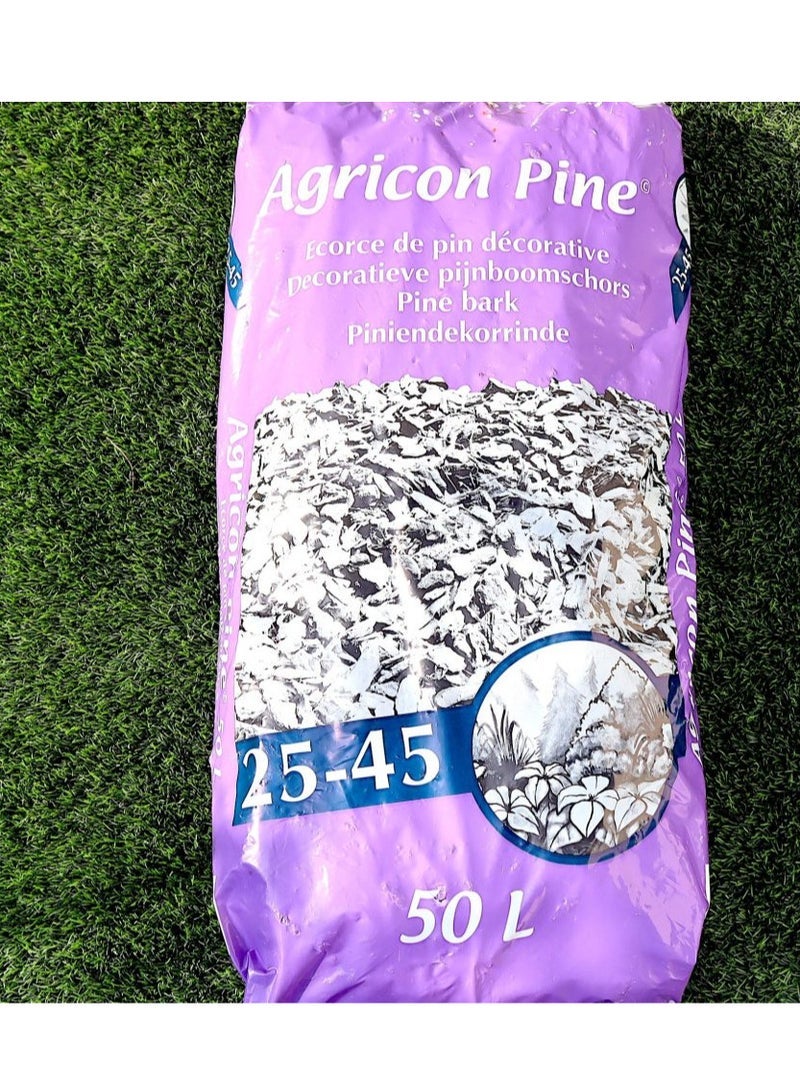 general Agricon French Pine Bark Mulch 50 Ltr is a Premium Quality 100% Natural Mulch Made from French Pine Bark It is Ideal for Use in Garden Beds Landscapes and Potted Pplants to Help Retain Soil Moisture Suppress Weeds and Improve the Overall Appearance of your Garden. is a High Quality Natural Mulch Designed to Enhance Garden Aesthetics and Promote Healthy Plant Growth. - Image 1