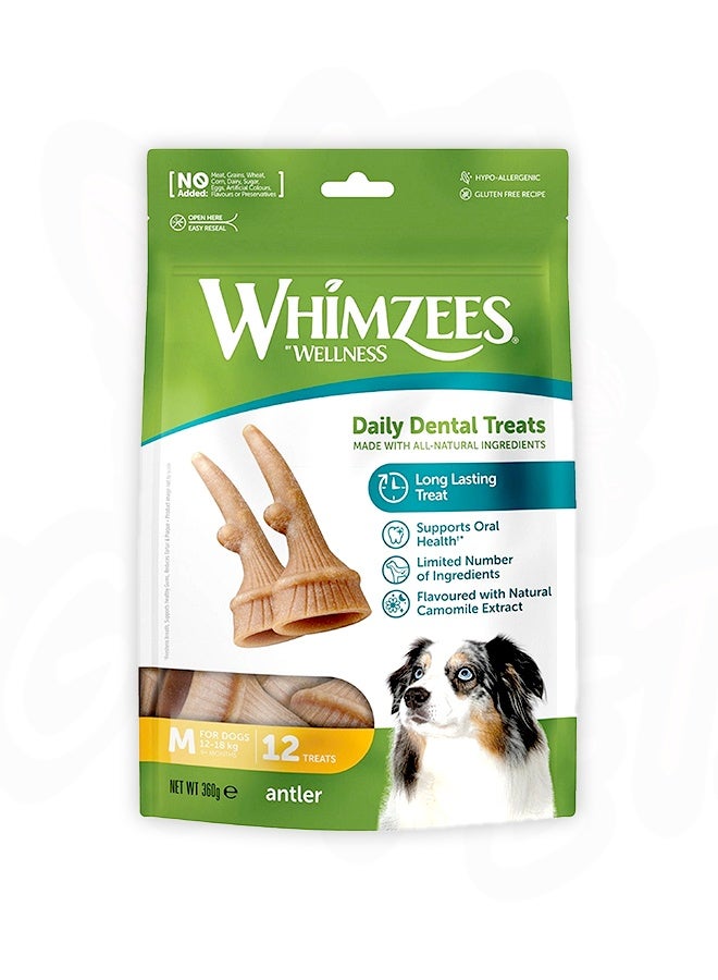 WHIMZEES Wellness Antler Natural Dental Treats for Dogs - M - Image 1