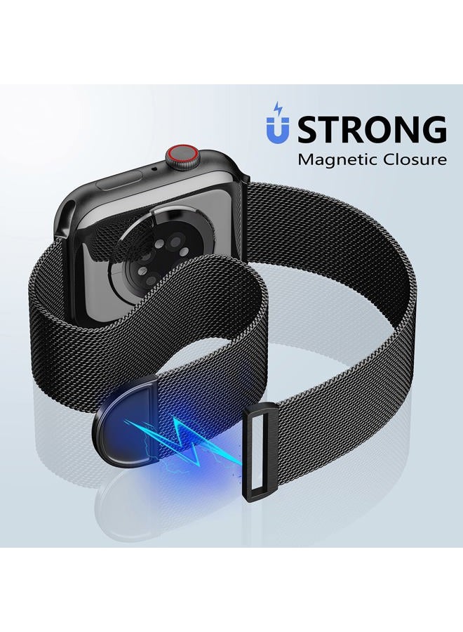 Zedoli Compatible with Apple Watch Bands 38mm 40mm 41mm Men Women, Metal Magnetic Milanese Loop Stainless Steel Mesh Strap Adjustable Wristbands for iWatch Series 8 7 6 5 4 3 2 1 SE, 38/40/41mm, Black - Image 4