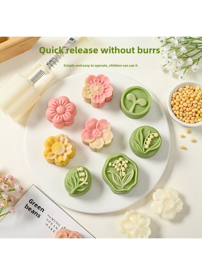 30g50g Mung Bean Cake Mold Household Model Printing Tool Pressing Three-dimensional Embossed Moon Cake Cake Baking Grinding Tool-Specifications:30g Round Lily Orchid (1 Mold 2 Pieces)-Color:See Picture - Image 3