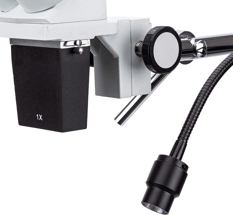 AmScope AmScope SE400Z Professional Binocular Stereo Microscope WF10x and WF20x Eyepieces 10X and 20X Magnification 1X Objective LED Lighting BoomArm Stand 110V120V  - Image 2