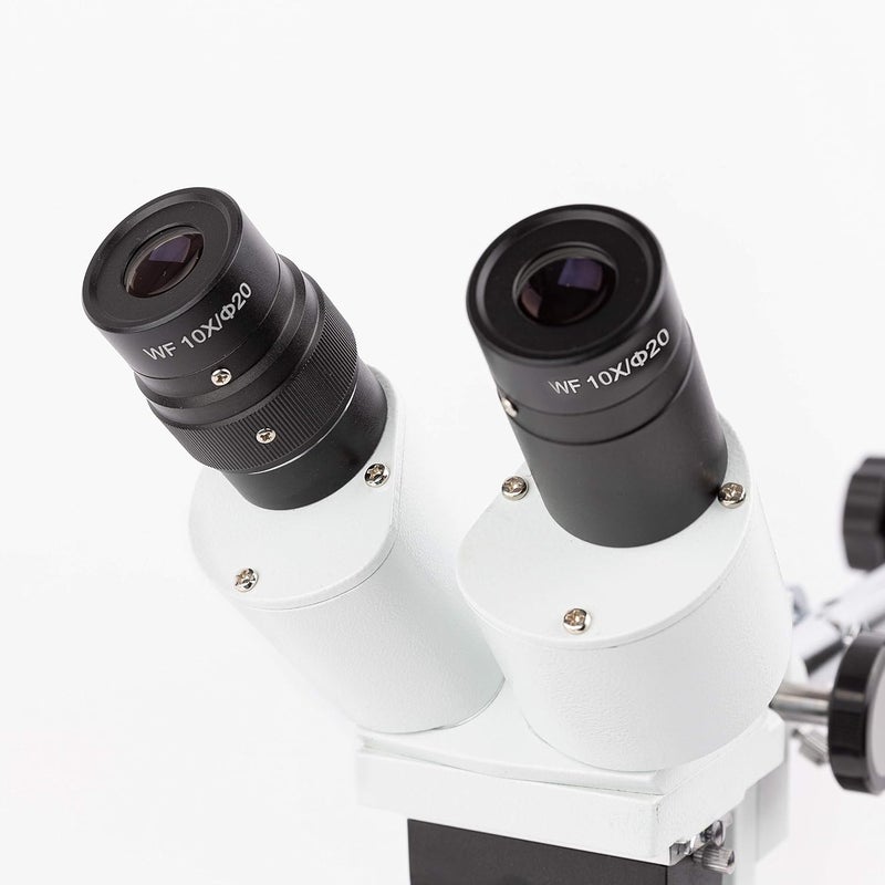 AmScope AmScope SE400Z Professional Binocular Stereo Microscope WF10x and WF20x Eyepieces 10X and 20X Magnification 1X Objective LED Lighting BoomArm Stand 110V120V  - Image 4