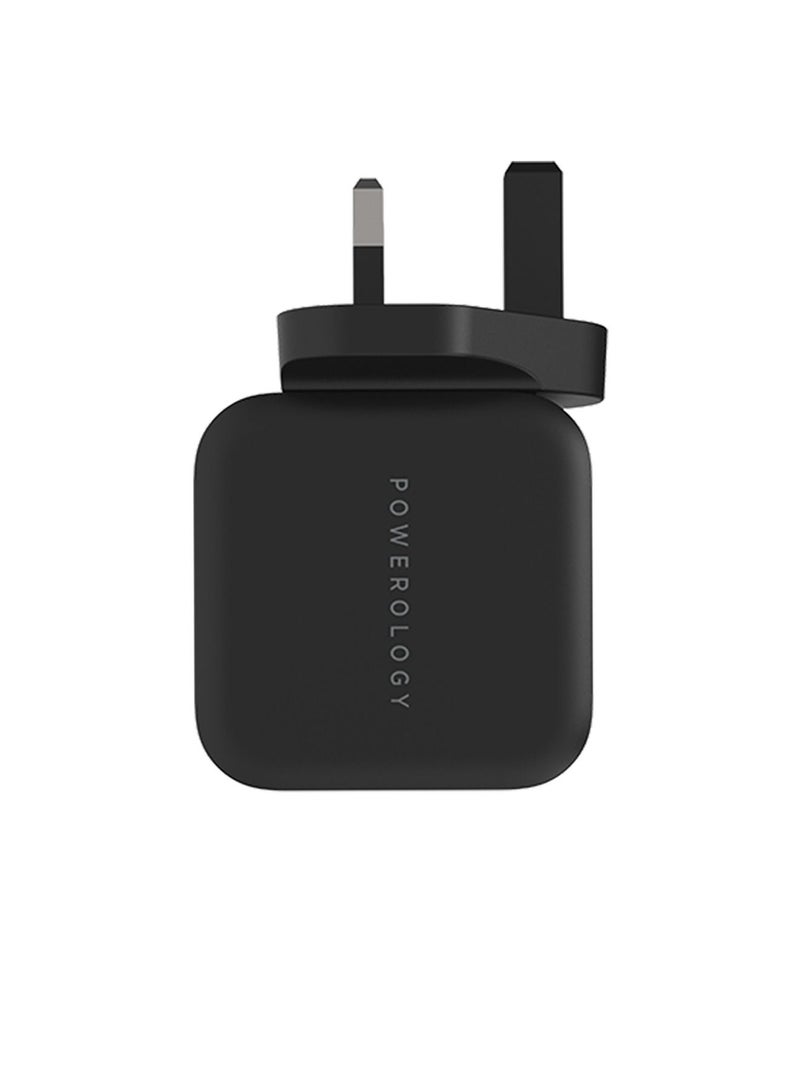 Powerology Wall Charger Ultra-Compact 61W PD GaN Charge Fast Charging, Safe and Secure - Black - Image 4