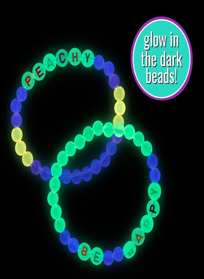 Expressions 16pc Tear & Share Bracelets w/ GLOW IN THE DARK Beads - Novelty Message To Share With Friends, Colorful Letter Beaded Bracelets, Shareable Party Favor Jewelry For Kids And Teens - Image 5