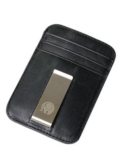 Generic Slim Soft Retro leather Card Holder Money Clip Black  - Image 1
