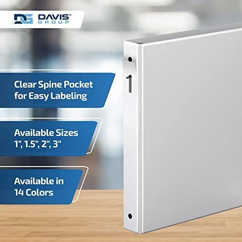 Davis Group Premium Economy 6-Pack 3-Ring Binders for School or Office, Round-Ring Binders, 1 Inch, White - Image 5