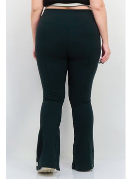 The Giving Movement Women Regular Fit Brand Logo Wide Leg Pants , Green  - Image 3