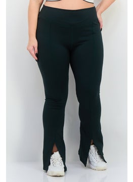 The Giving Movement Women Regular Fit Brand Logo Wide Leg Pants , Green  - Image 1
