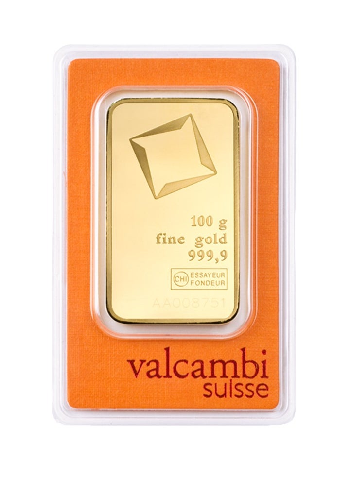 FK Jewellers - Valcambi Suisse 100g Pure 999.9 Fine Gold Bar 24KT - 100 Grams - Image 1
