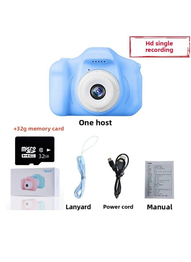 Children's Camera Toy Baby Cartoon Can Take Pictures Digital Camera Video Student Birthday Gift Cross Border-Color:High List Record-Blue 32G Memory Card Reader  - Image 1