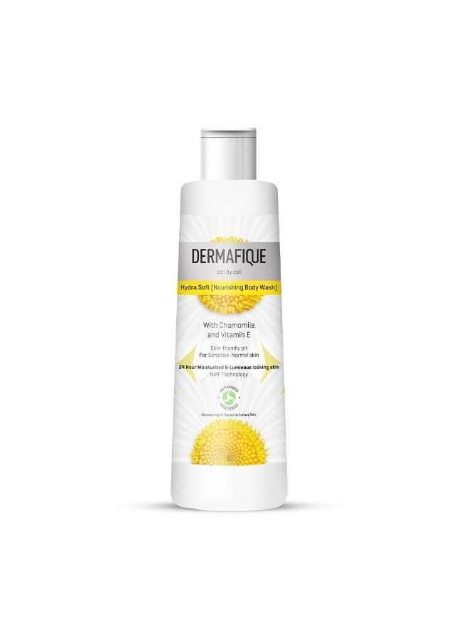 Dermafique Hydra Soft Nourishing Body Wash 250ml, Showergel for Women & Men, 24 hrs Moisturization, No Parabens/SLS/SLES, With Hyaluronic Acid & NMF, Sensitive, Dry, Oily, Normal Skin | Dermat Tested - Image 2