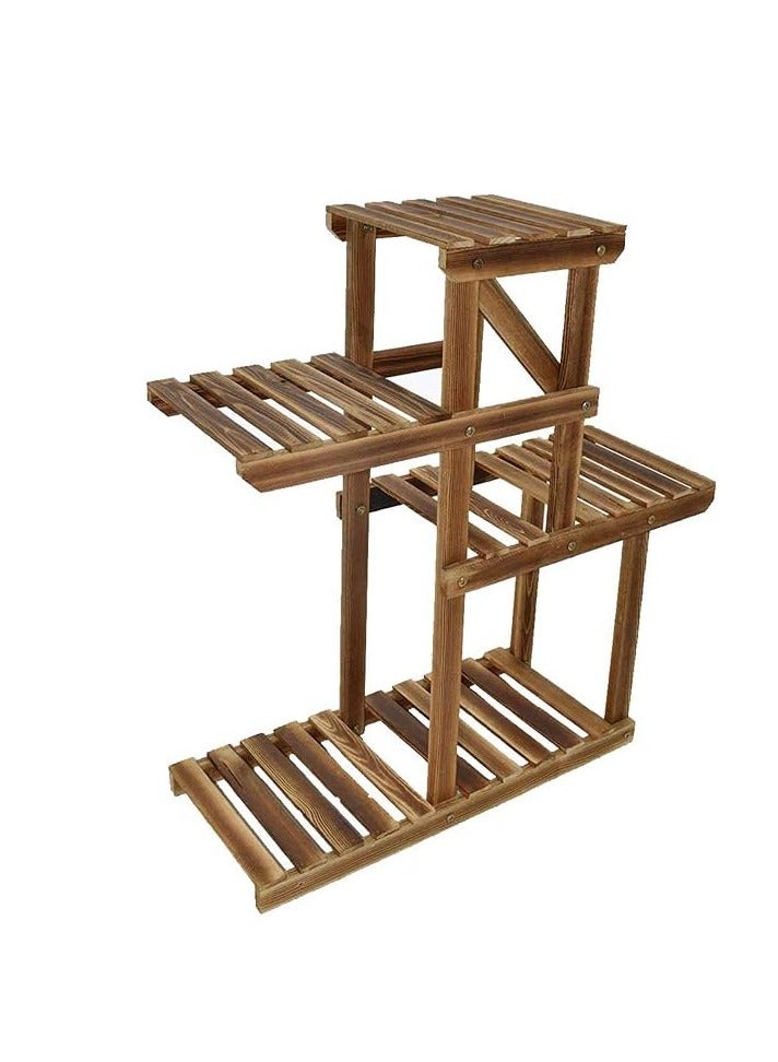 Generic FFD Wood Plant Stand 83D x 25W x 98H cm – Multi-Tier Floor Standing Rack for Indoor & Outdoor, Durable Wooden Flower Pot Holder for Balcony, Living Room, Patio & Garden"`  - Image 2