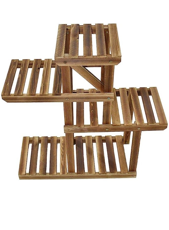 Generic FFD Wood Plant Stand 83D x 25W x 98H cm – Multi-Tier Floor Standing Rack for Indoor & Outdoor, Durable Wooden Flower Pot Holder for Balcony, Living Room, Patio & Garden"`  - Image 3