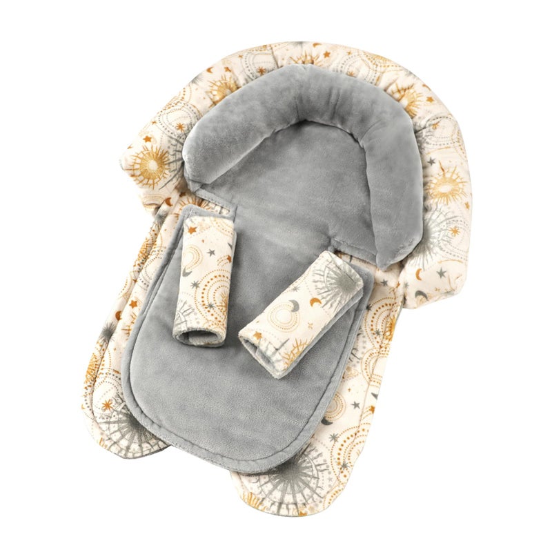 Winghenlee Infant Car Seat Insert For Newborn Girls Boys  Upgraded 2-In-1 Baby Carseat Head Support  Soft Reversible Baby Car Seat Insert Cushion Pad For Car Seat  Stroller  Bouncer  Swing  Sun - Image 1