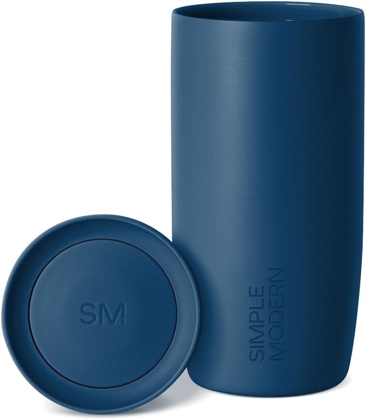 Simple Modern Travel Coffee Mug Tumbler with 360° Lid | Reusable Insulated Stainless Steel Cold Brew Iced Coffee Cup Thermos | Gifts for Women Men Her Him | Voyager Signature | 16oz | Slumberland - Image 1