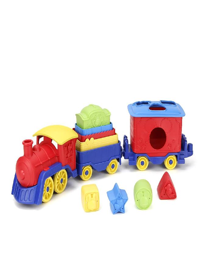 Green Toys Mickey Mouse & Friends Stack & Sort Train - Image 1