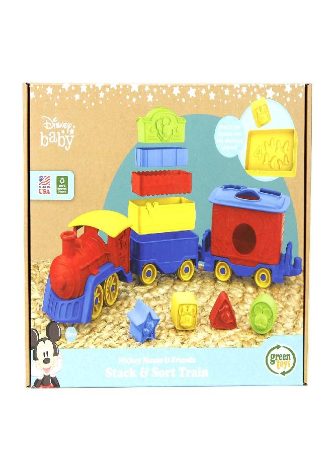 Green Toys Mickey Mouse & Friends Stack & Sort Train - Image 4