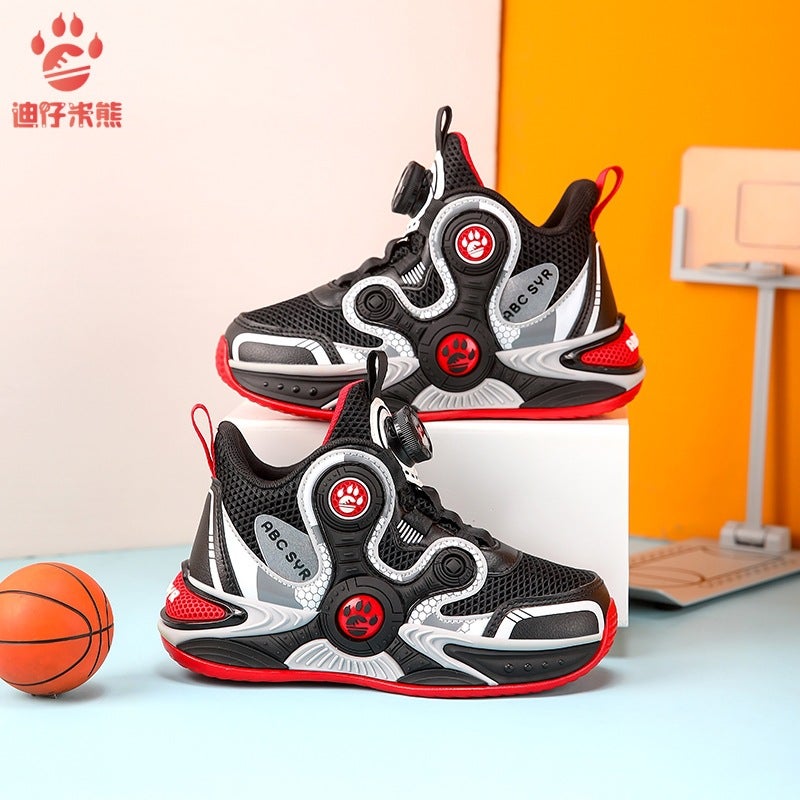 Boys Shoes Spring Non-Slip Children'S Running Sneaker Boys Red Basketball Shoes Big Kids Training - Image 2
