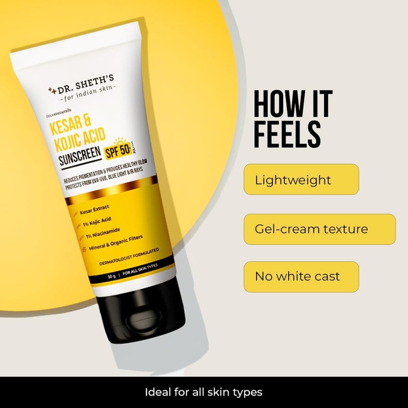 Dr. Sheth's KESAR & KOJIC ACID SUNSCREEN 30G - Image 5