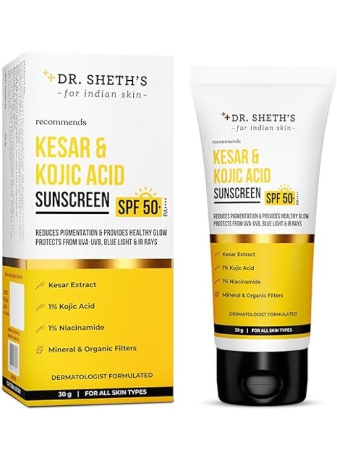 Dr. Sheth's KESAR & KOJIC ACID SUNSCREEN 30G - Image 1