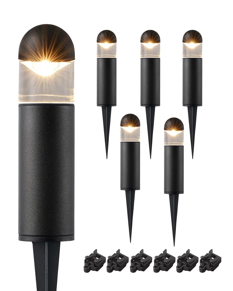 EDISHINE Low Voltage Landscape Lighting, 12V 3W 3000K Warm White, Electric Outdoor Bollard Lights with Connectors, Waterproof LED Pathway Driveway Walkway Lights Wired for Yard Garden - Image 1