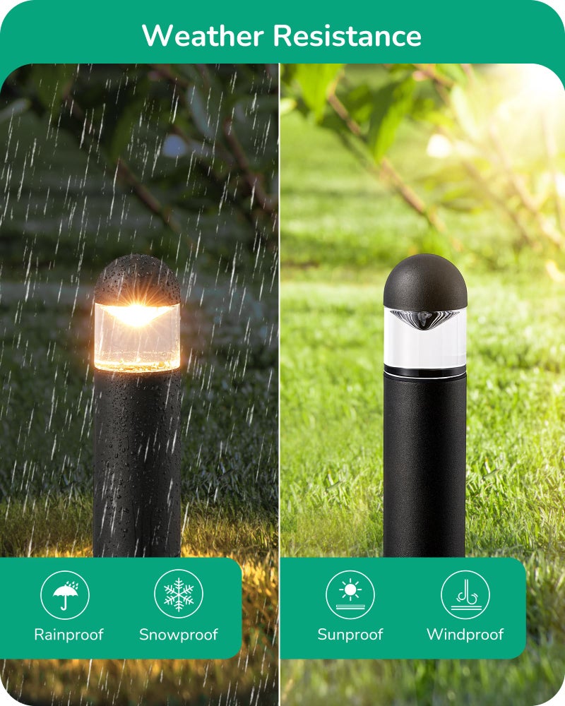 EDISHINE Low Voltage Landscape Lighting, 12V 3W 3000K Warm White, Electric Outdoor Bollard Lights with Connectors, Waterproof LED Pathway Driveway Walkway Lights Wired for Yard Garden - Image 4