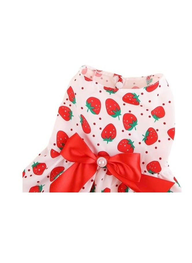 A.M Cute Floral Pattern Dog Dress with Lovely Bow Pet Apparel Dog Clothes for Small Dogs and Cats | Puppy Summer Dress Birthday Pet Apparel Dress (Size: L, Bust: 42cm, Length 32cm) - Image 5