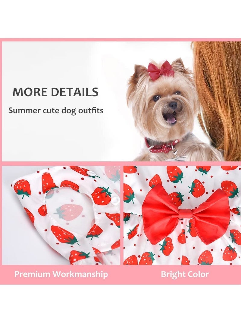 A.M Cute Floral Pattern Dog Dress with Lovely Bow Pet Apparel Dog Clothes for Small Dogs and Cats | Puppy Summer Dress Birthday Pet Apparel Dress (Size: L, Bust: 42cm, Length 32cm) - Image 3
