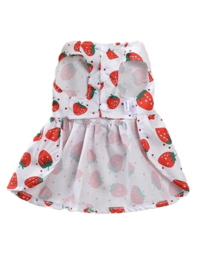 A.M Cute Floral Pattern Dog Dress with Lovely Bow Pet Apparel Dog Clothes for Small Dogs and Cats | Puppy Summer Dress Birthday Pet Apparel Dress (Size: L, Bust: 42cm, Length 32cm) - Image 4