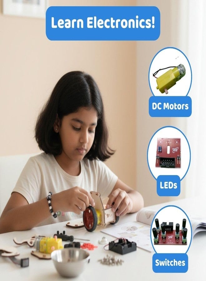 MakerVerse Kid Emotibot | DIY Electronic Toy Robot Kit | Robot With Remote Control | Science Project For Age 8, 9, 10, 11, 12, 13, 14 (Wood) For Boys & Girls | Motor Based Electricity Kit, Multicolor - Image 4