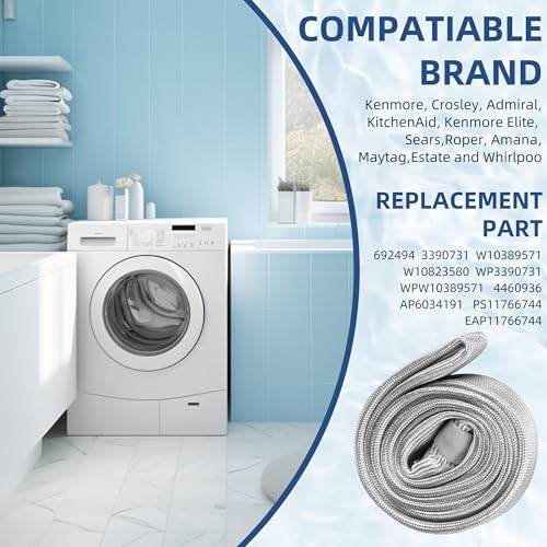 APPLIANCEMATES W10906683 Dryer Door Seal For Whirlpool Dryer Door Seal WED4950HW0 WED49STBW1 WED5000DW2 WED4850HW0 WGD5000DW3 WED4915EW1,Replacement some Maytag and Kenmore Dryer - Image 5